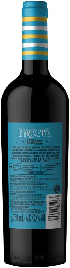 Vinho Fino Tinto Argentino Pirueta Varietal Cabernet Sauvignon 750ml - Imagem 3